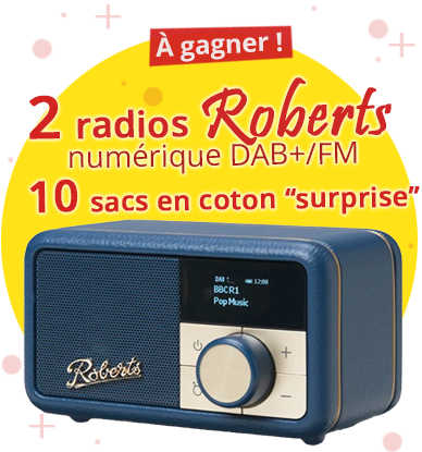 2 postes de radio numérique DAB+ / FM et 10 sacs en coton 'surprise'